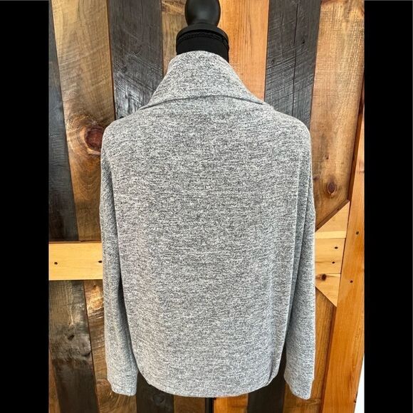 DIP cowl neck long sleeved gray heather knit top with drawstring bottom, sz  S. - Picture 5 of 7